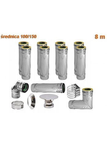 KOMIN izolowany 100/150 8 m piece kondensacyjne